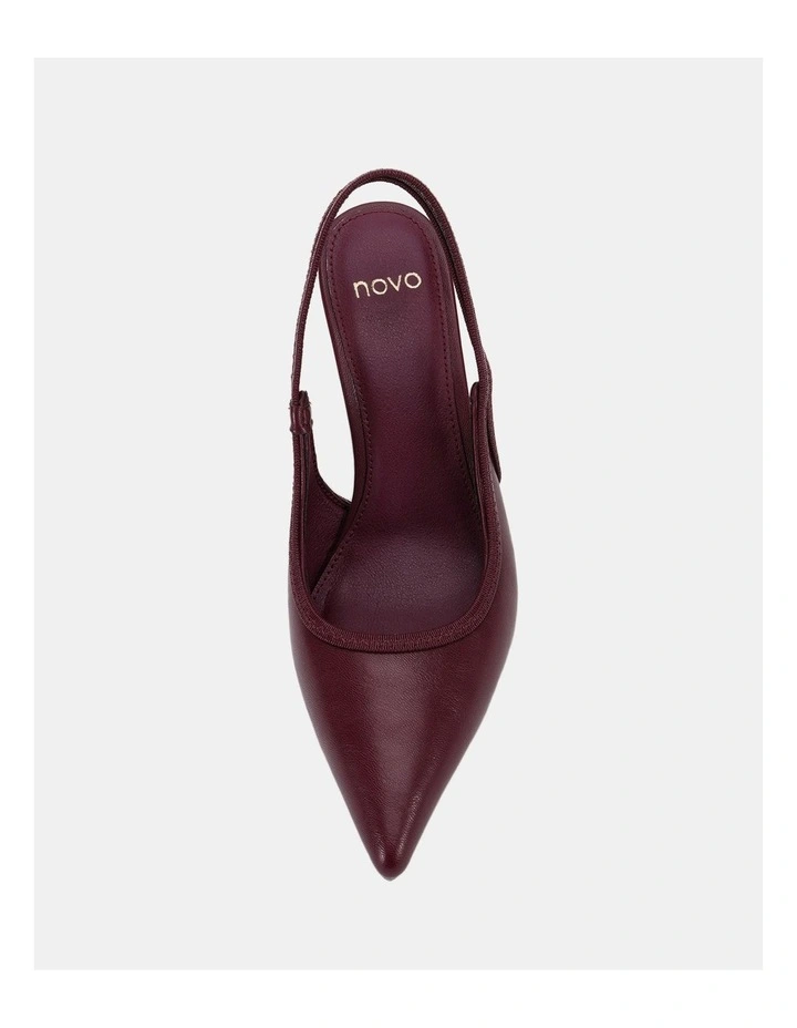 Lanthe Slingback Heels in Deep Red image 5
