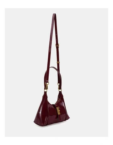 Arabesque Crossbody Bag in Deep Red Patent