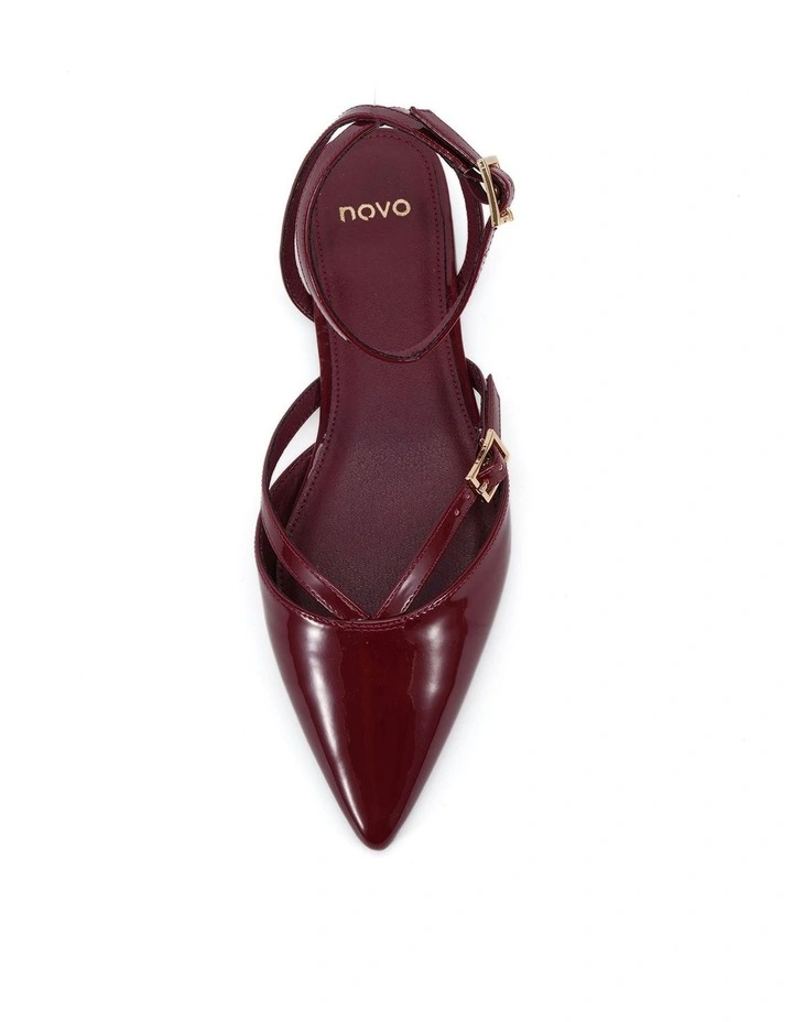 Calanthe Flat Shoe in Red image 5