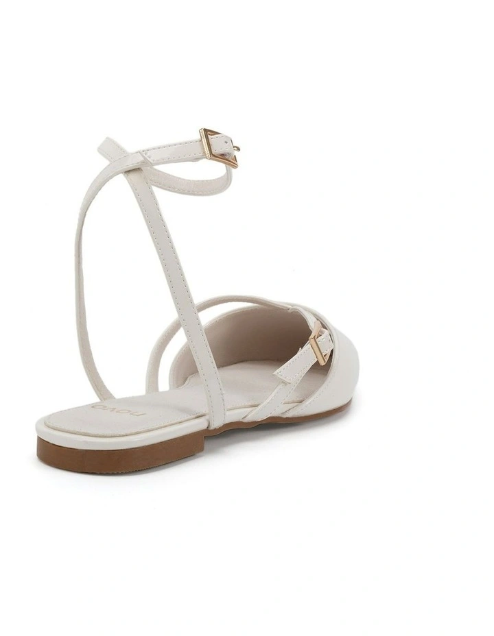 Calanthe Flat Shoe in White image 3