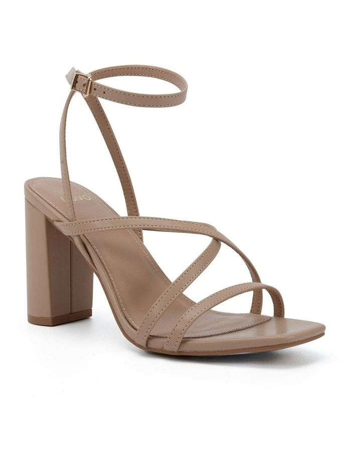 Nara Block Heel Sandal in Beige image 2