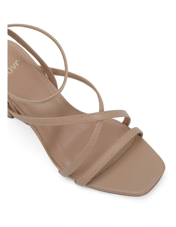 Nara Block Heel Sandal in Beige image 4