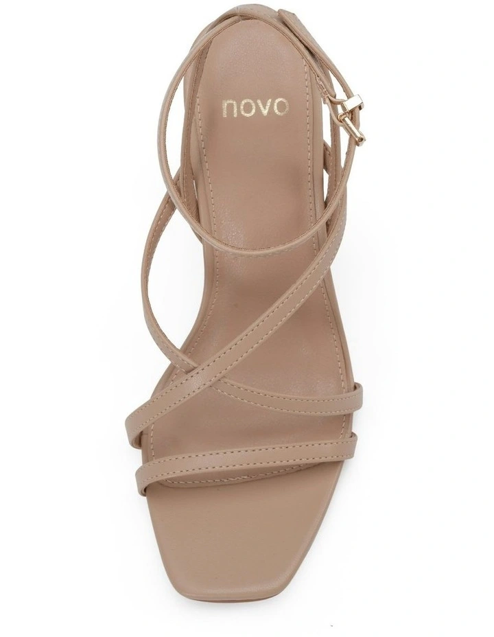Nara Block Heel Sandal in Beige image 5