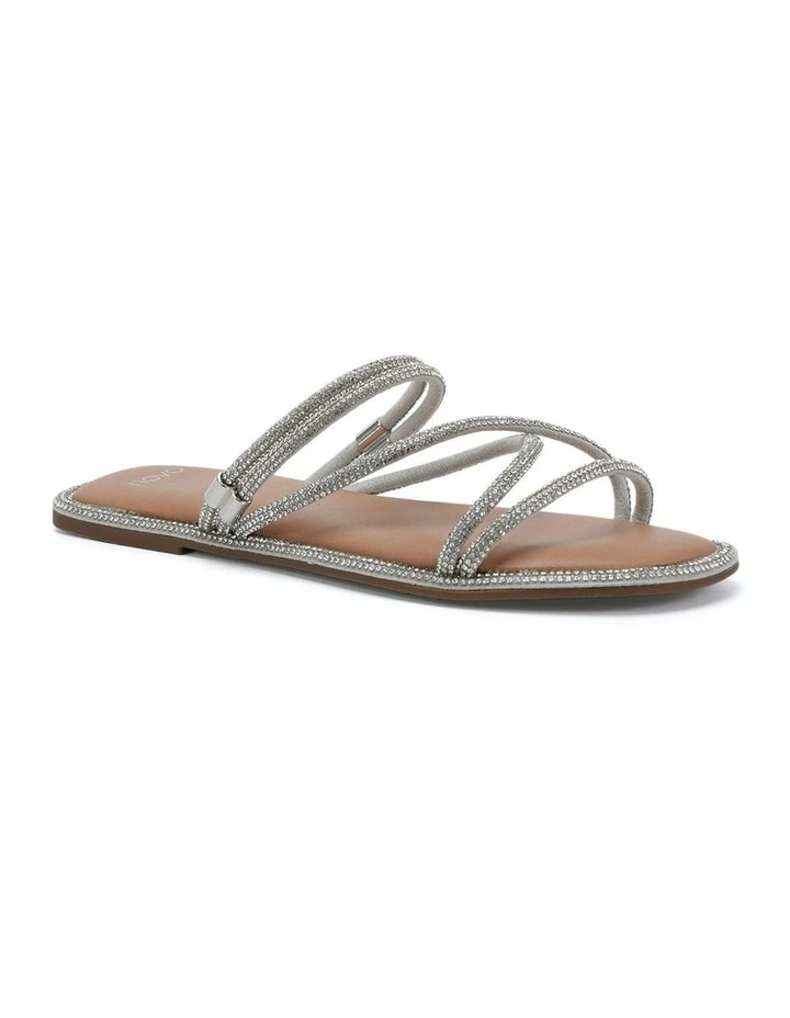 Sibella Flat Thong in Silver image 2