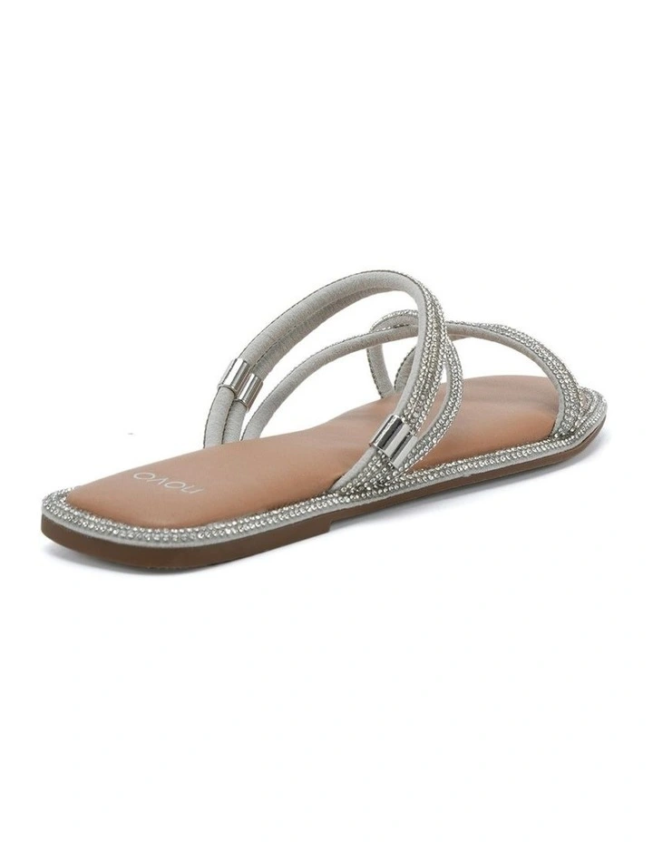 Sibella Flat Thong in Silver image 3