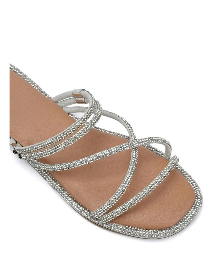 Sibella Flat Thong in Silver image 4