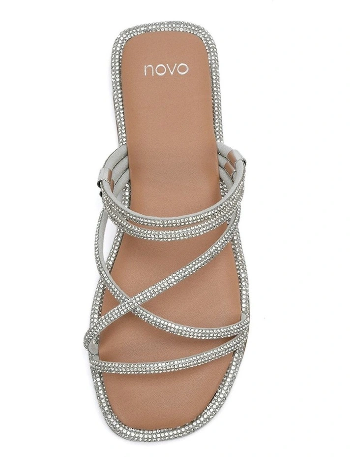 Sibella Flat Thong in Silver image 5