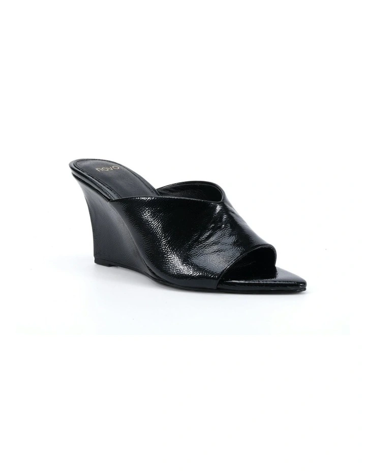 Zapphire Wedge Mule in Black Crinkle image 2