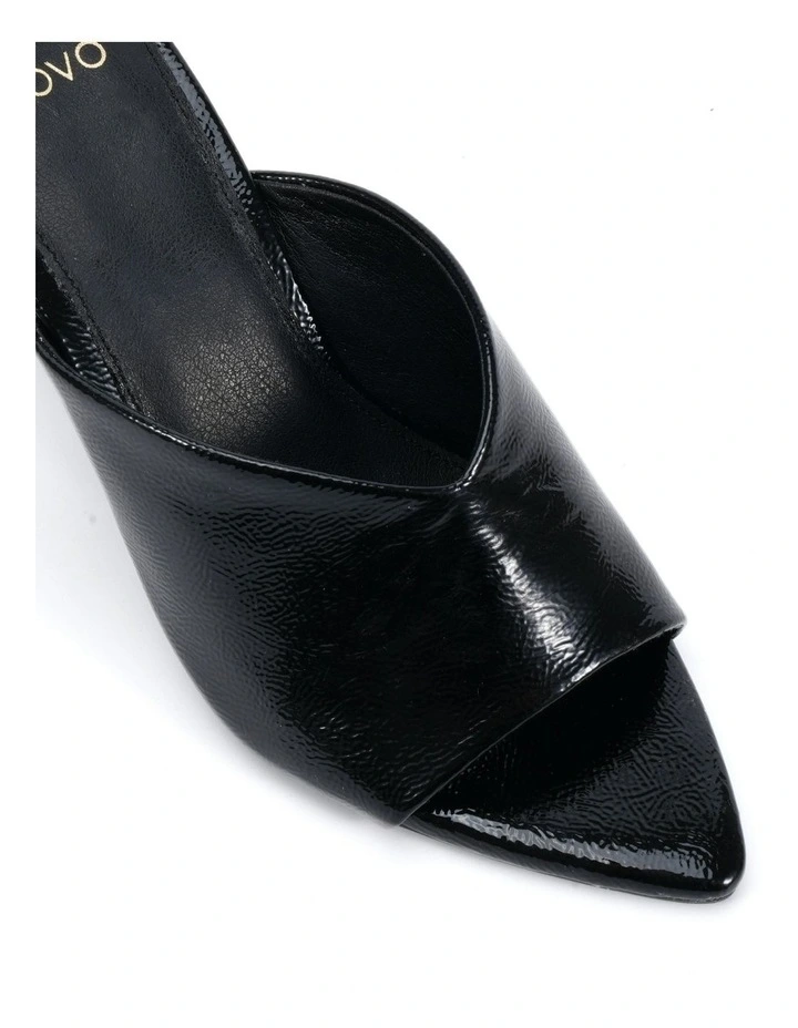 Zapphire Wedge Mule in Black Crinkle image 4