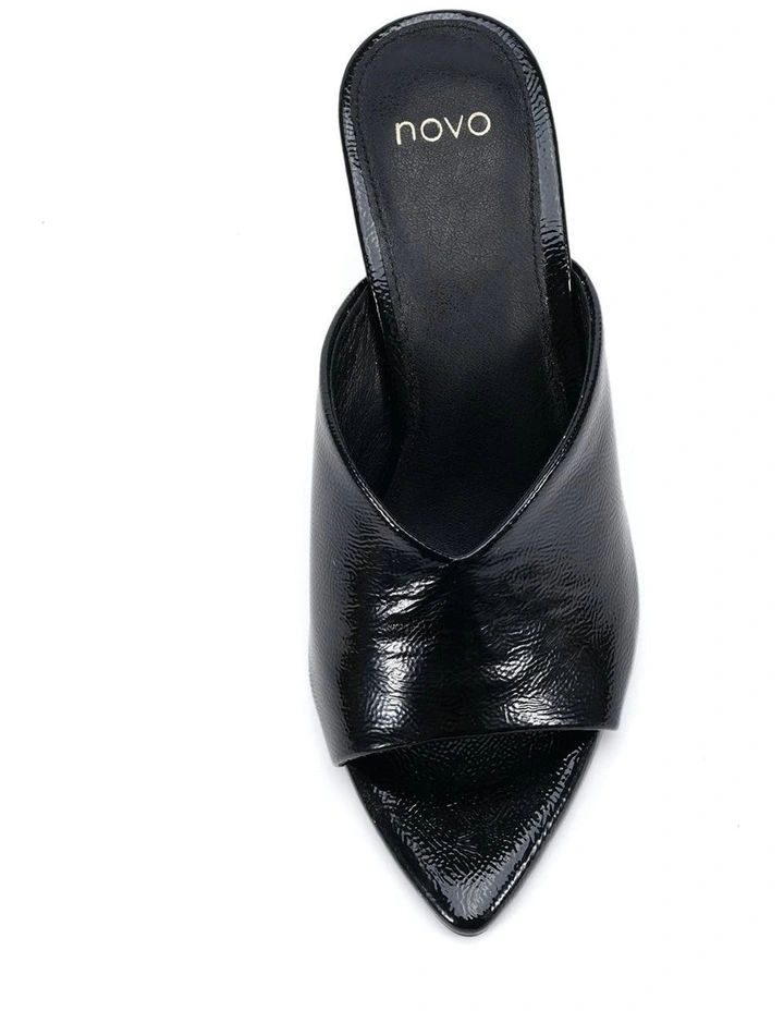 Zapphire Wedge Mule in Black Crinkle image 5