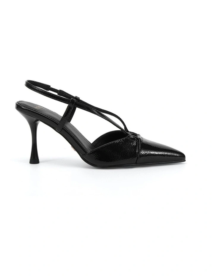 Isaiah Heel in Black Crinkle Patent image 1