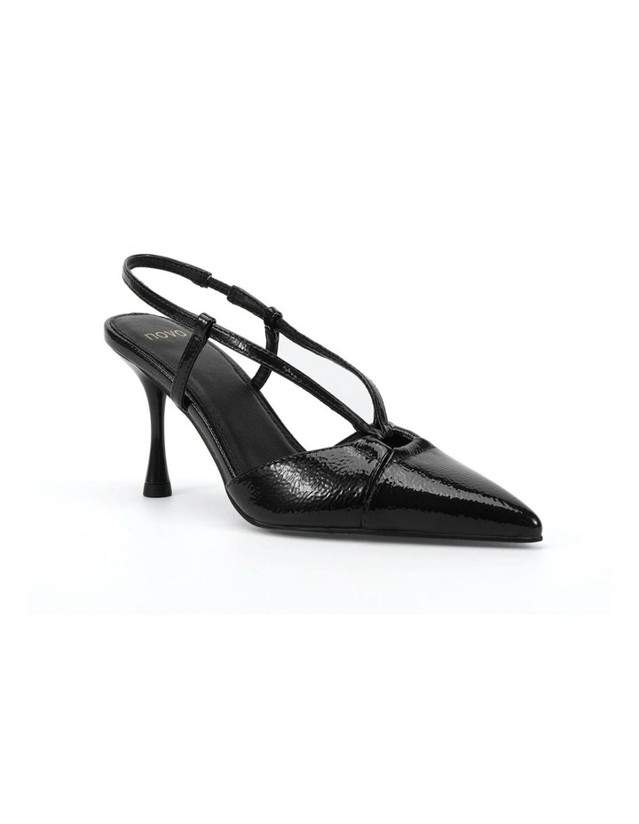 Isaiah Heel in Black Crinkle Patent image 2