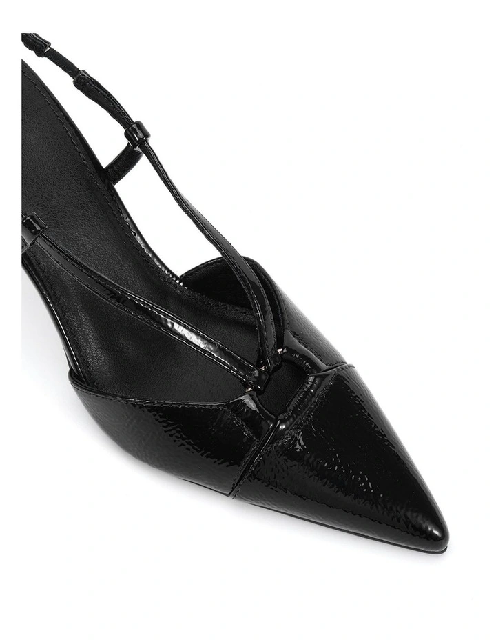 Isaiah Heel in Black Crinkle Patent image 4