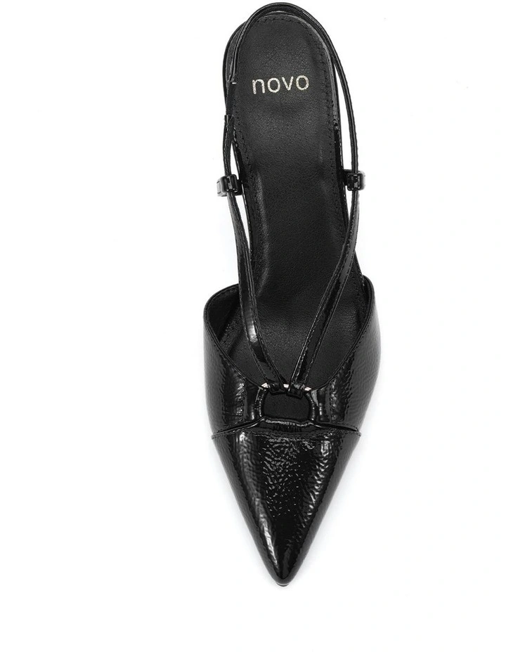Isaiah Heel in Black Crinkle Patent image 5