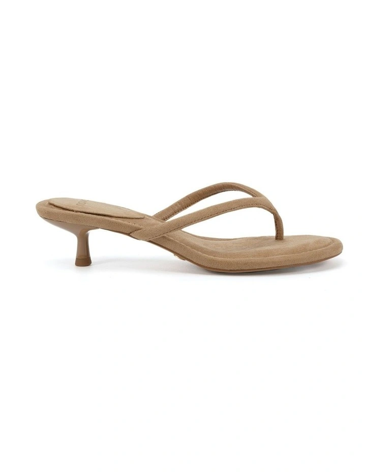 Vayda strappy heels in Biscoff Suede image 1