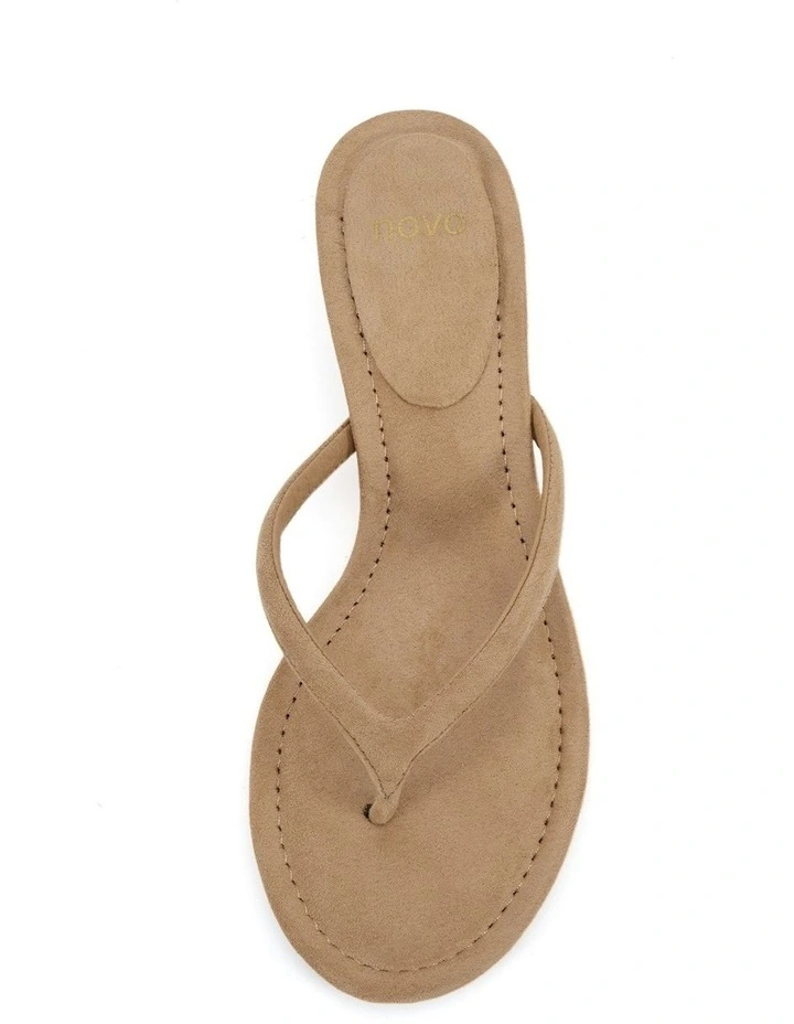 Vayda strappy heels in Biscoff Suede image 5