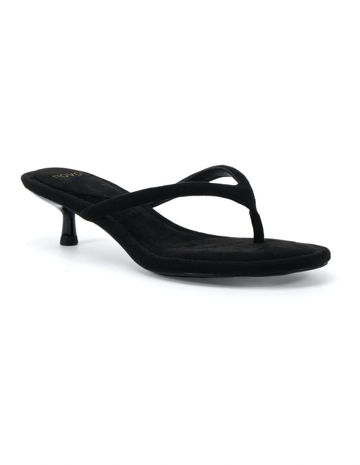 Vayda strappy heels in Black Suede image 2