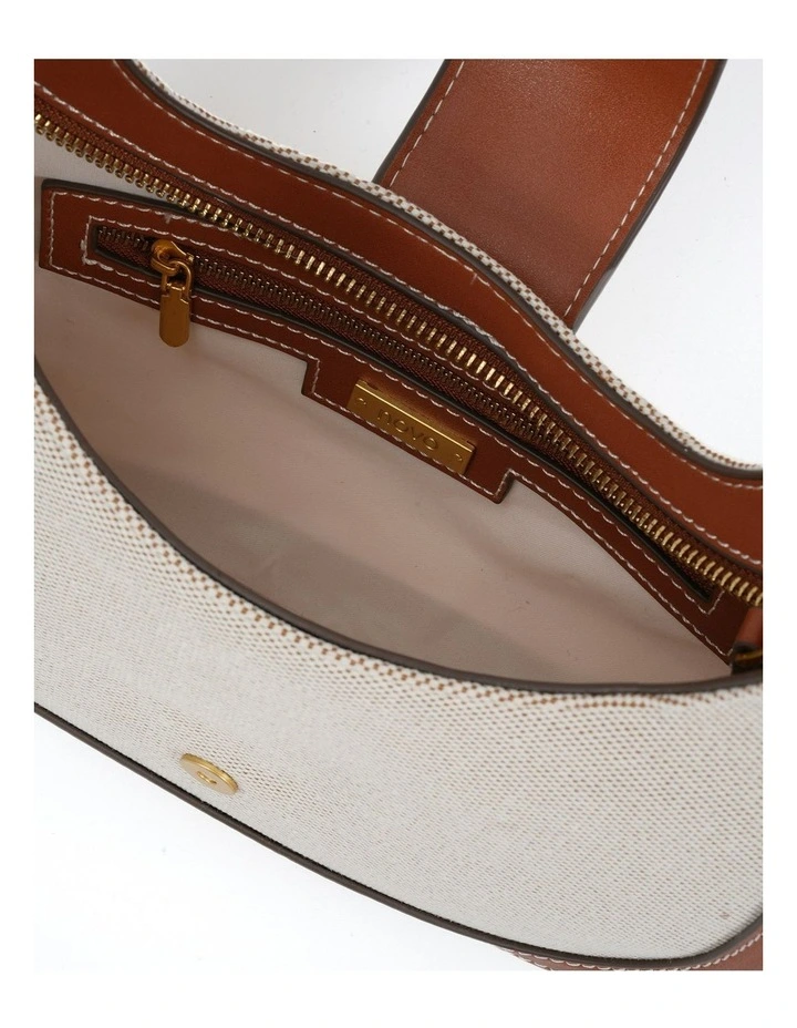 Adelina - Linen Shoulder Bag in Beige image 3