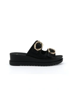Bounce Wedge Sandals in Black