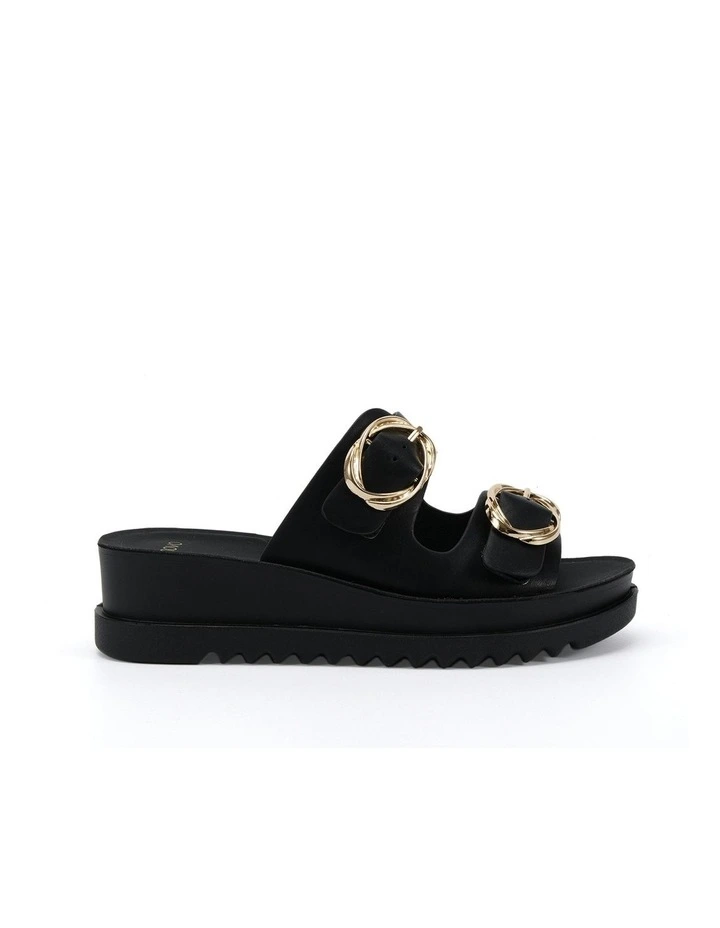 Bounce Wedge Sandals in Black image 1