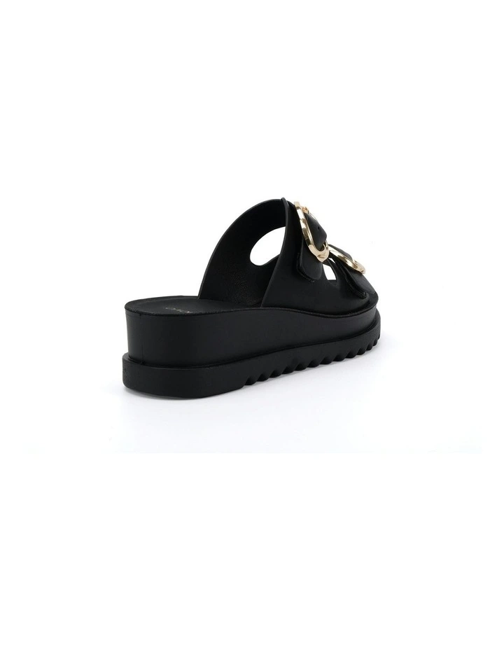 Bounce Wedge Sandals in Black image 3