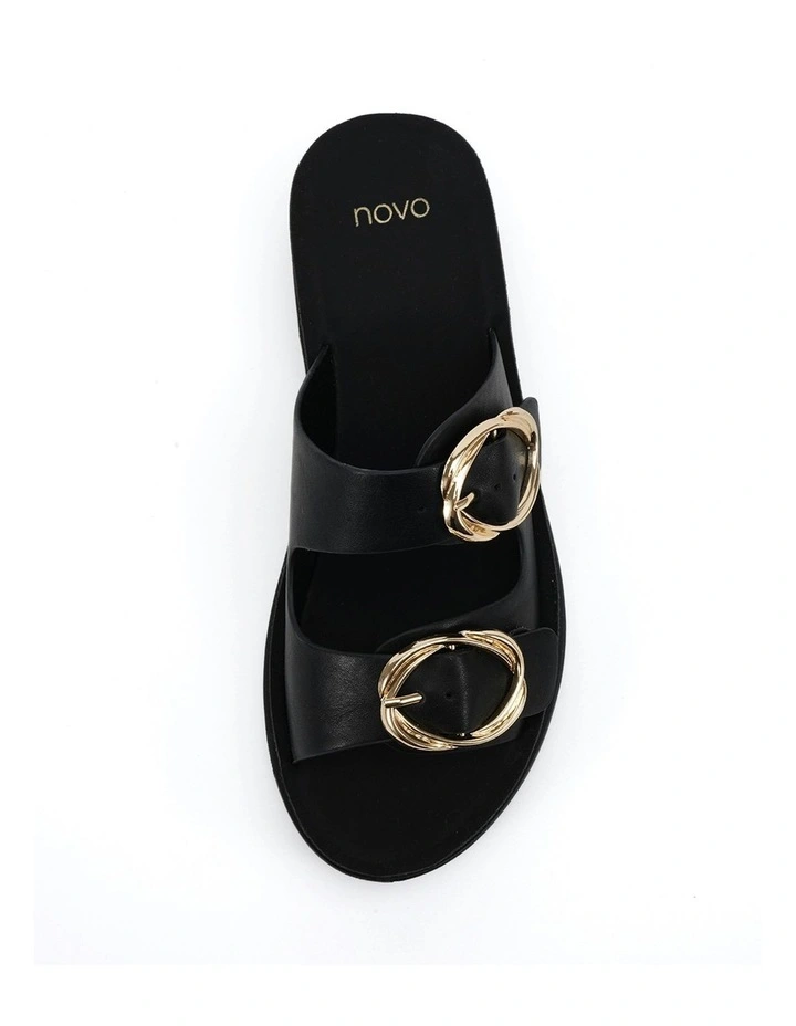 Bounce Wedge Sandals in Black image 5