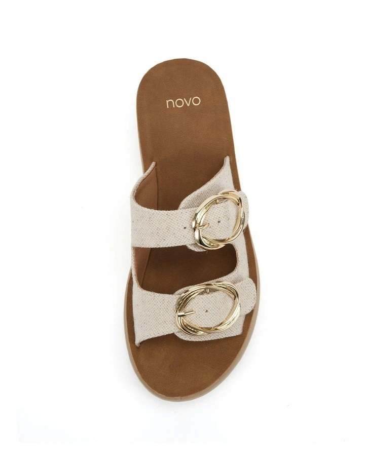Bounce Wedge Sandals in Beige image 5