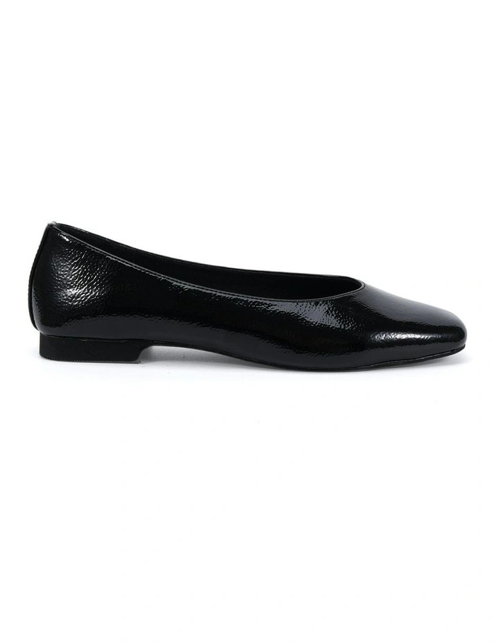 Chester Flats in Black Crinkle Patent image 1
