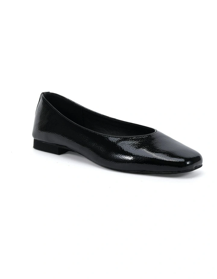 Chester Flats in Black Crinkle Patent image 2