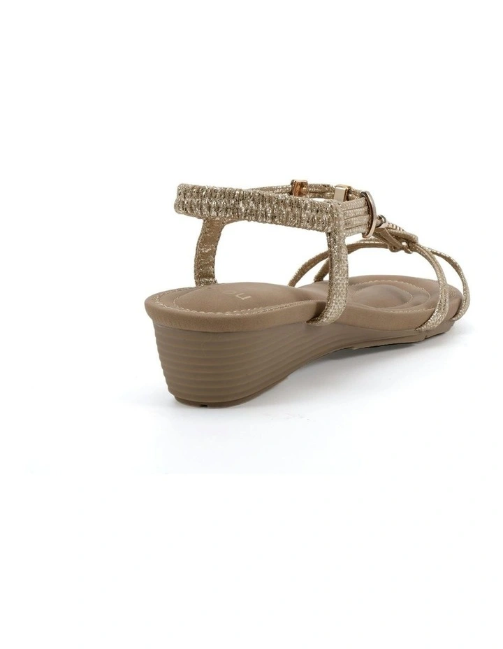 Elnova Wedge Sandals in Gold image 3