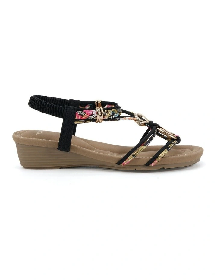 Elpanko Wedge Sandals in Black image 1