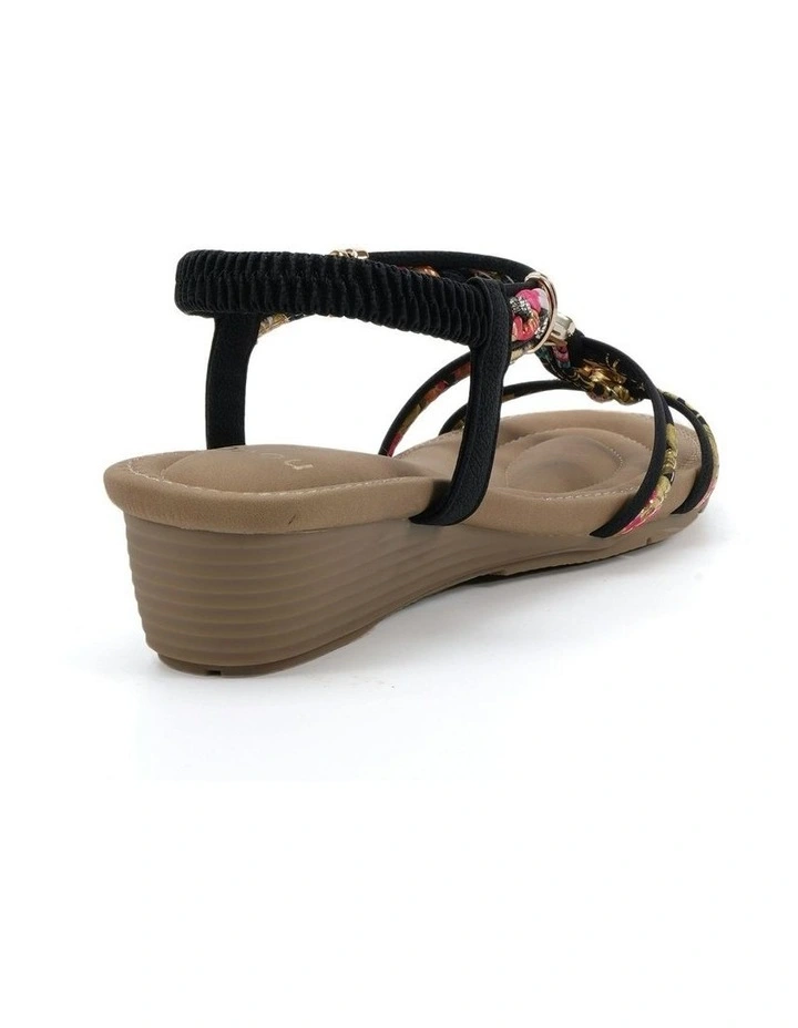 Elpanko Wedge Sandals in Black image 3