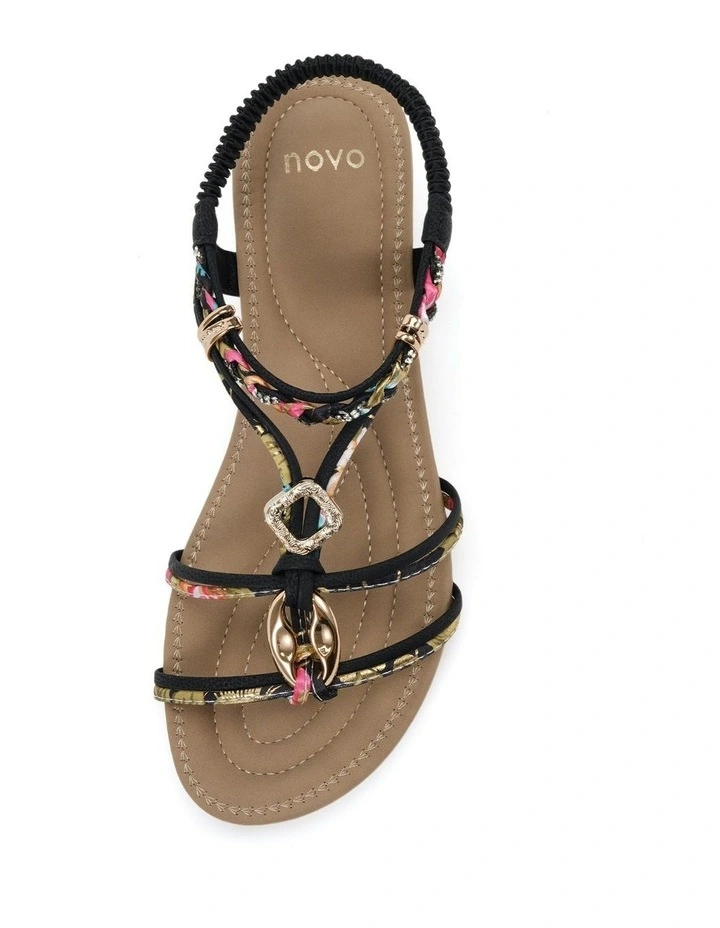 Elpanko Wedge Sandals in Black image 5