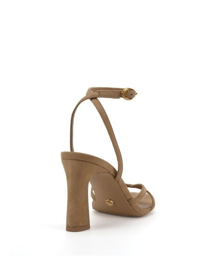 Naira Strappy Heels in Biscoff Suede image 3