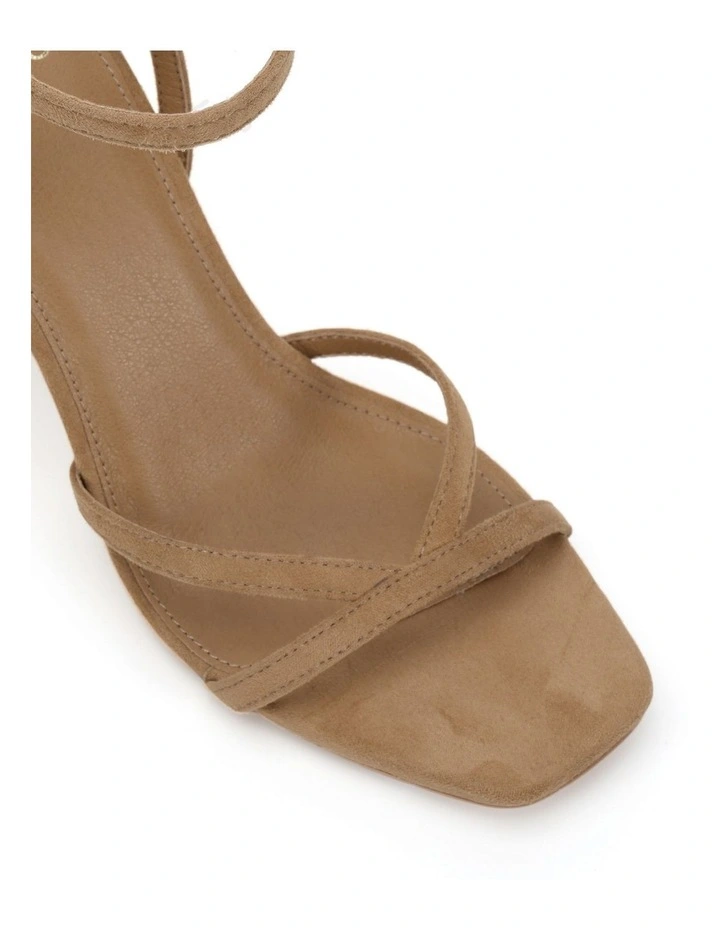 Naira Strappy Heels in Biscoff Suede image 4
