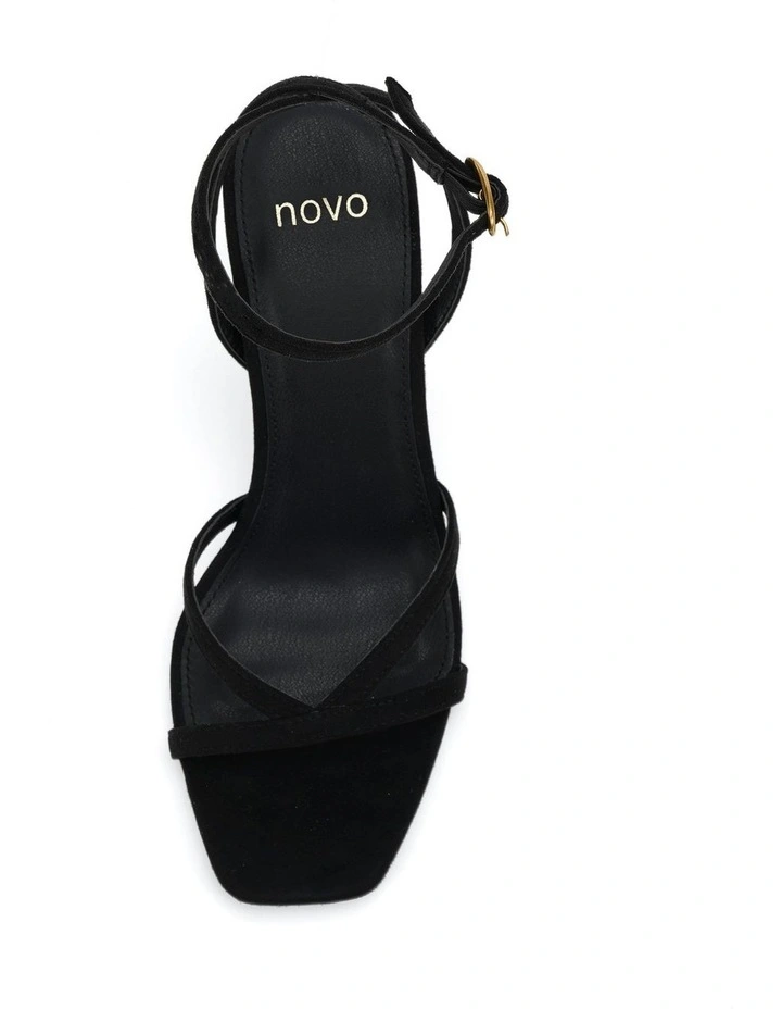 Naira Strappy Heels in Black Suede image 5