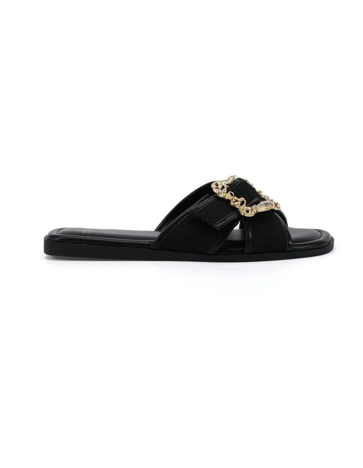 Scott Slides in Black Linen image 1