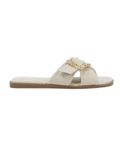 Scott Slides in Cream Linen