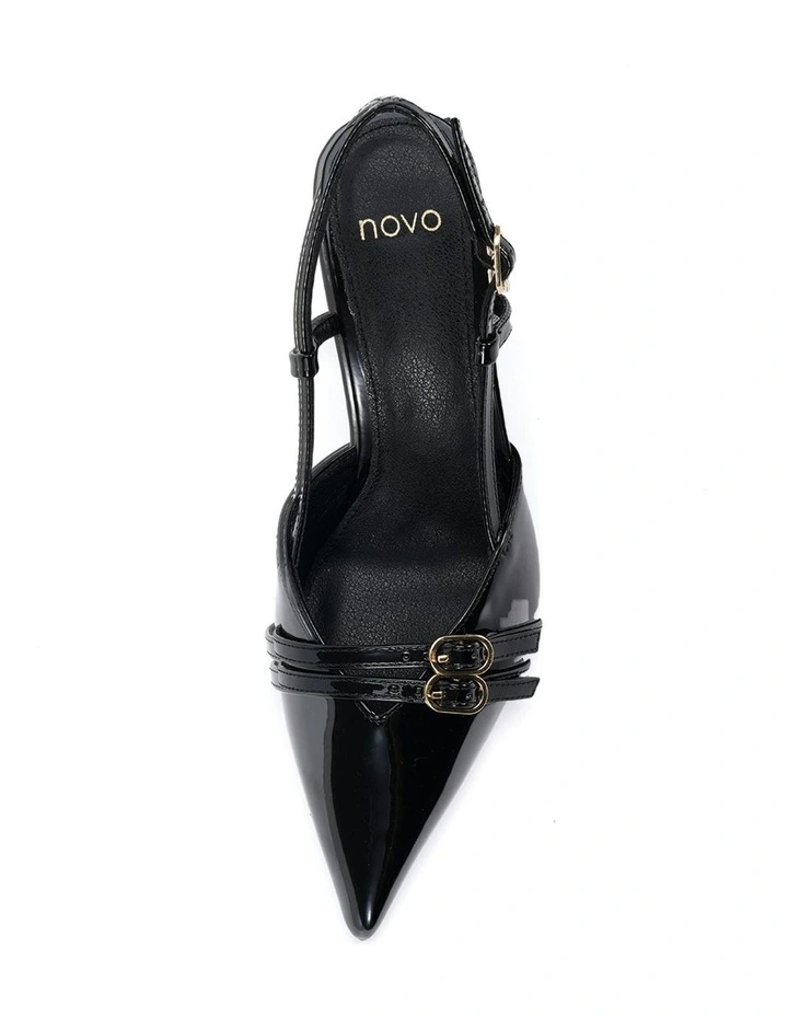 Issoria Court Heels in Black Patent image 5