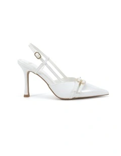Issoria Court Heels in White Patent