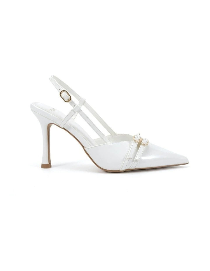 Issoria Court Heels in White Patent image 1