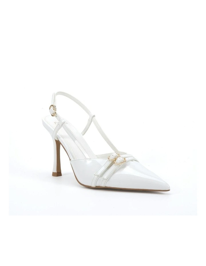 Issoria Court Heels in White Patent image 2