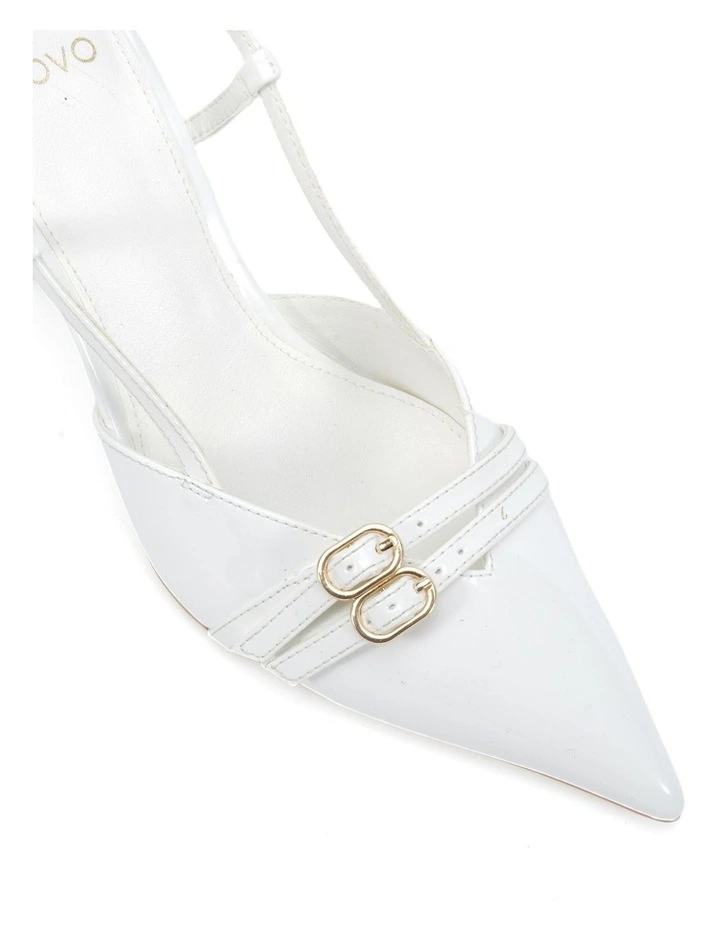 Issoria Court Heels in White Patent image 4