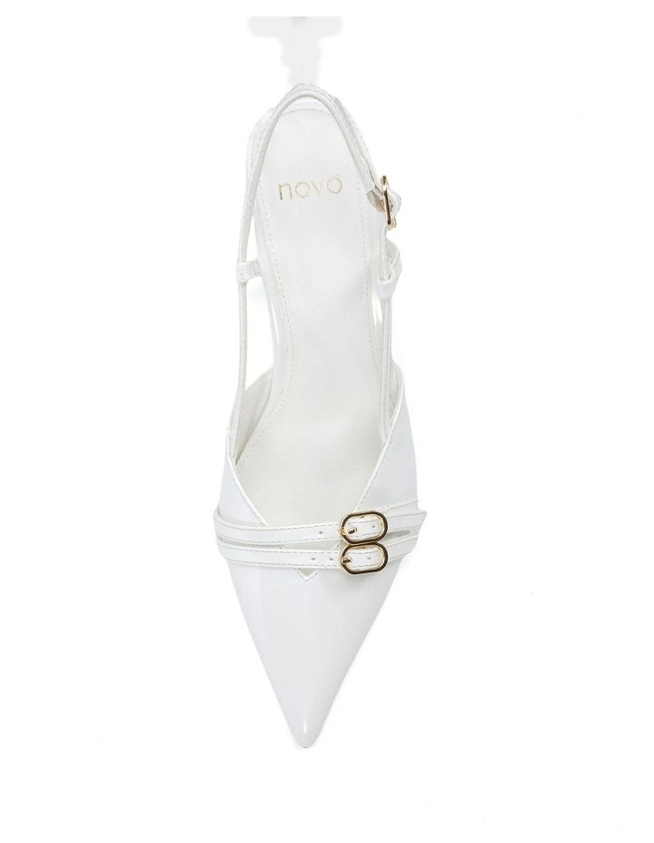 Issoria Court Heels in White Patent image 5