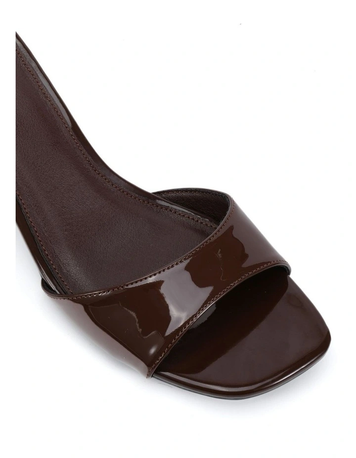 Viyan Block Heels in Milk Choc Patent image 4
