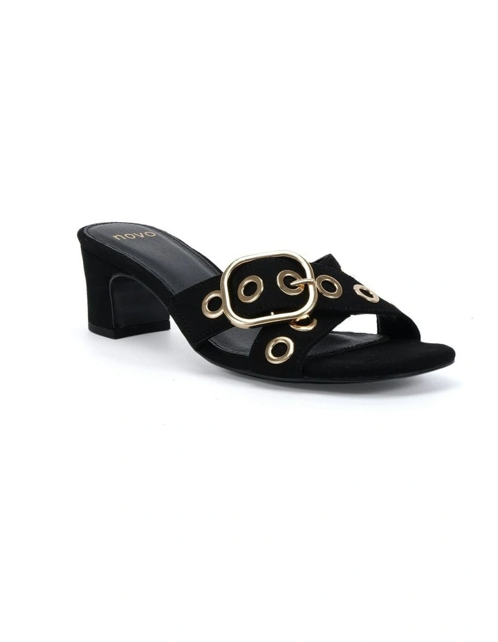 Zaragoza Block Heels in Black Suede image 2
