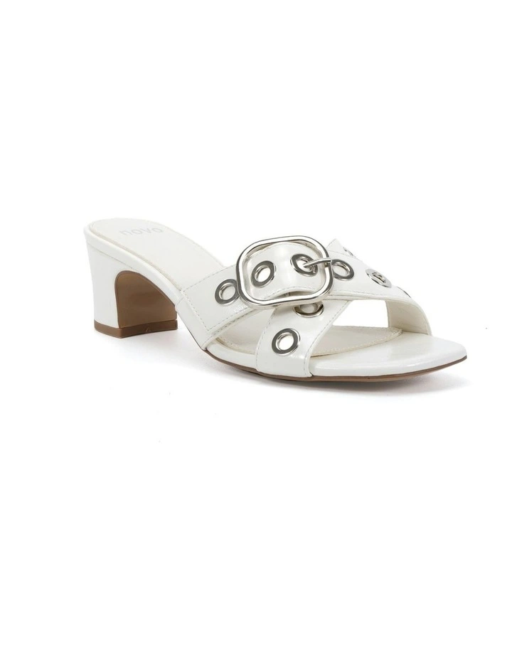 Zaragoza Block Heels in White image 2