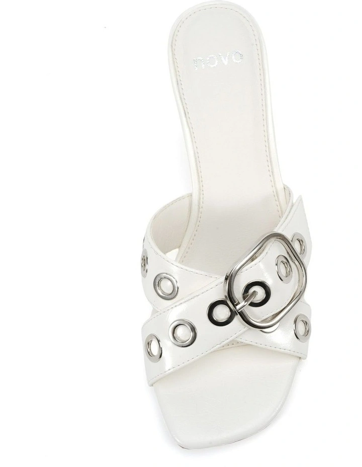 Zaragoza Block Heels in White image 5