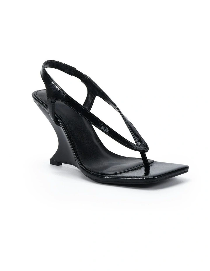 Zielona Heels in Black Crinkle Patent image 2