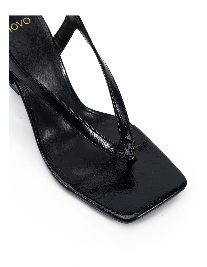 Zielona Heels in Black Crinkle Patent image 4